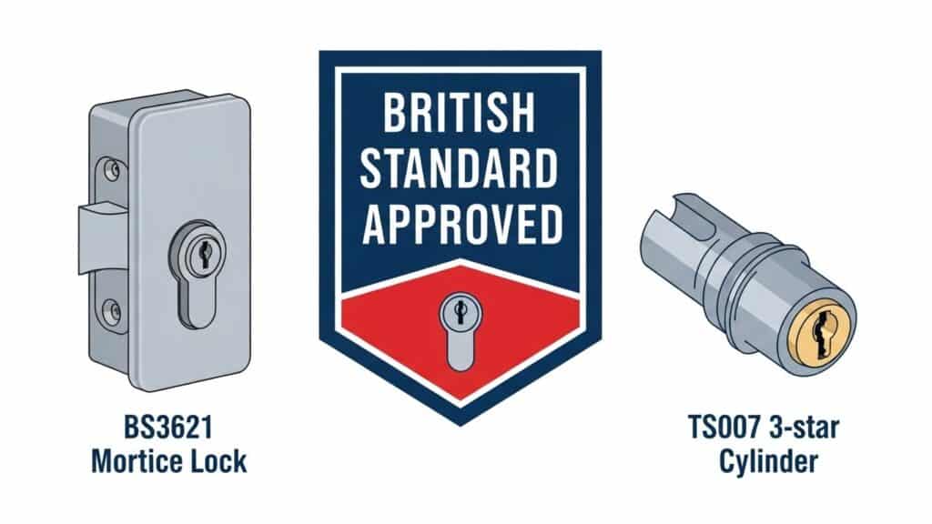 British Standard approved lock options suitable for insurance compliance.