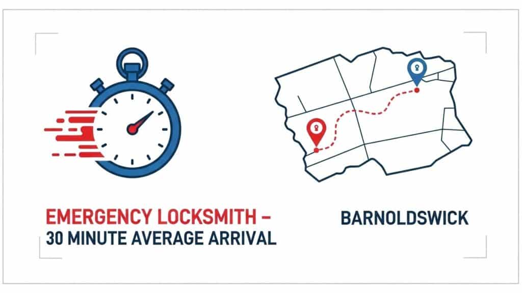 Fast emergency locksmith response across Barnoldswick with 30-minute average arrival time.